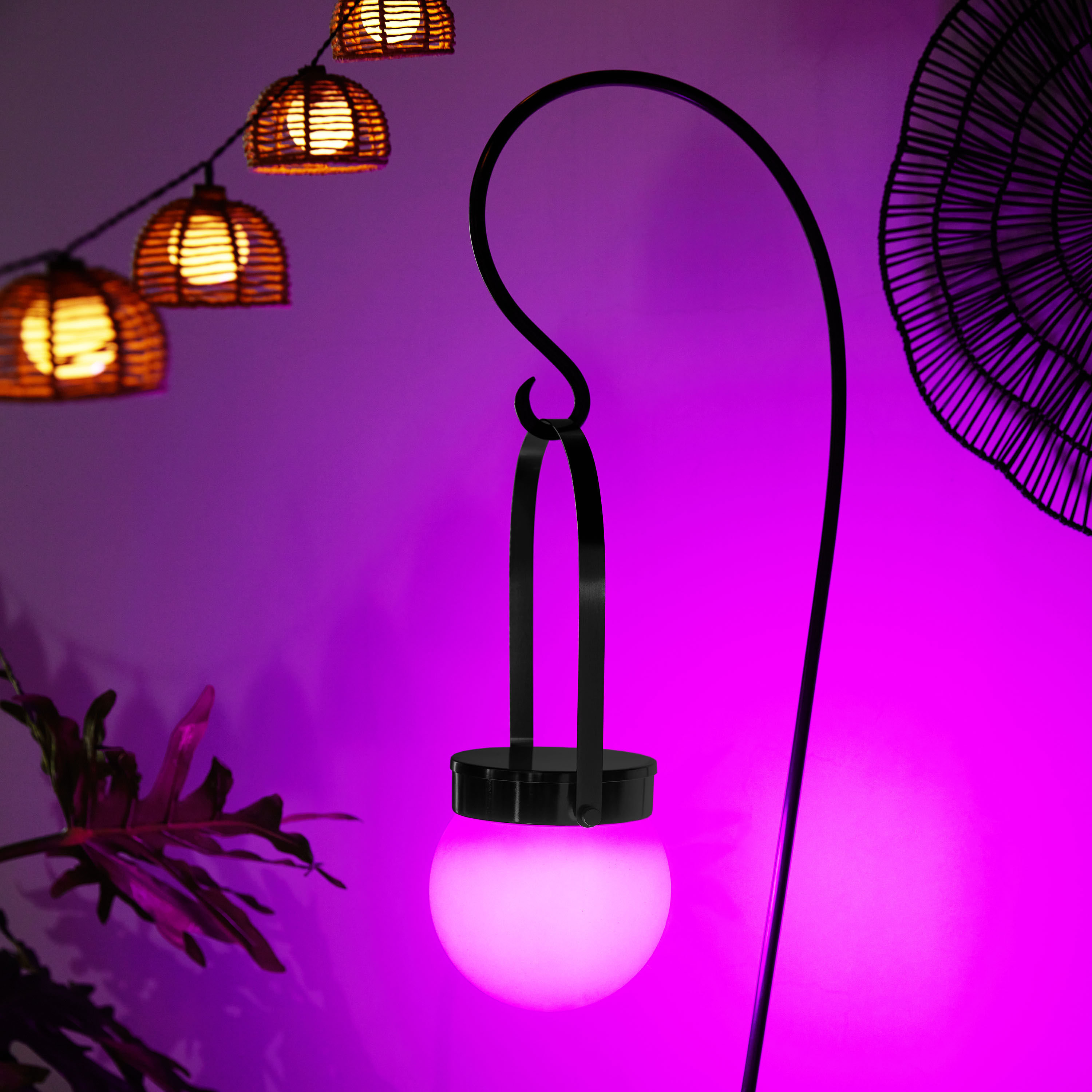 Luna Color Changing Glass Globe and Iron Portable LED Lamp World Market