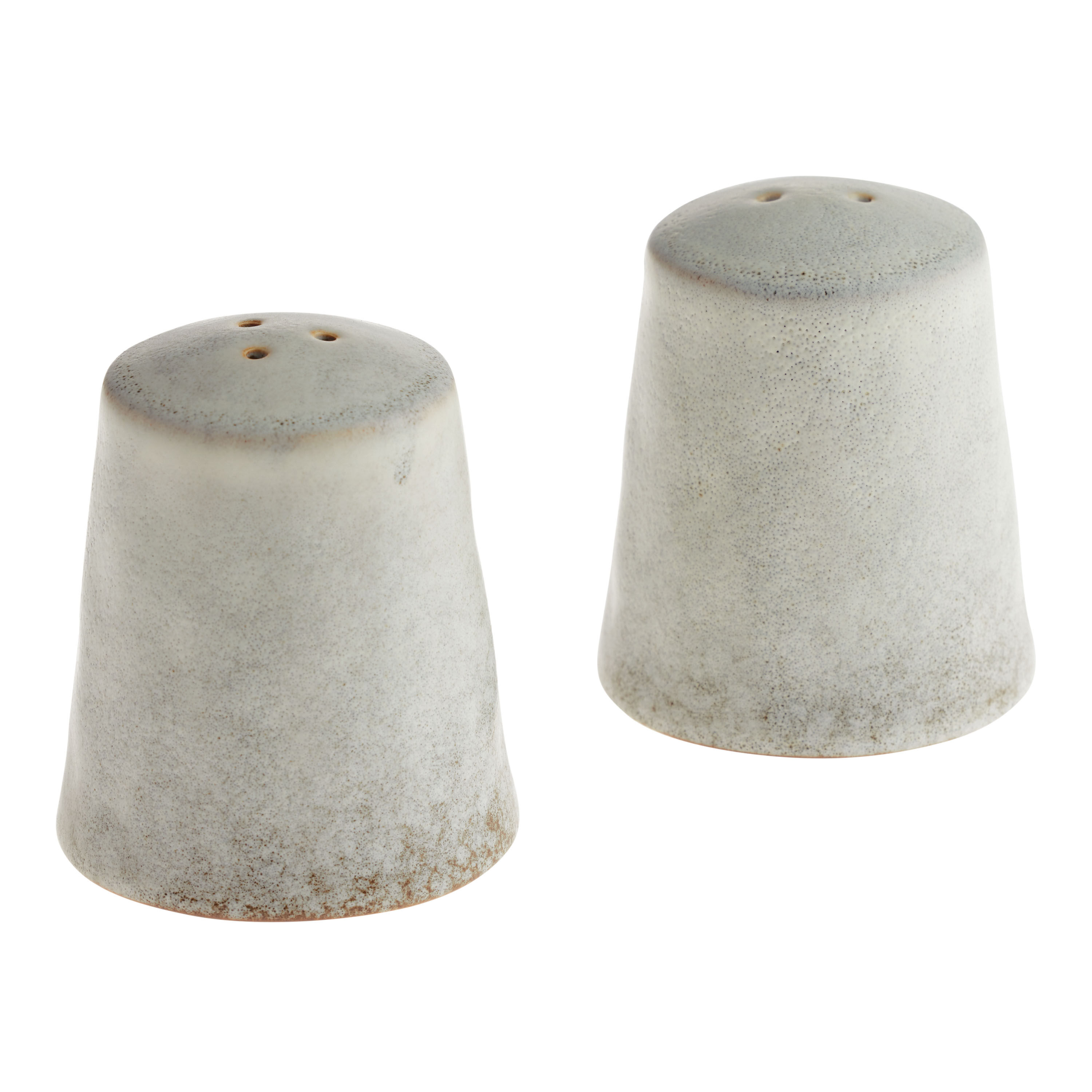 Vita Ivory And Brown Reactive Glaze Salt and Pepper Shakers image number 0