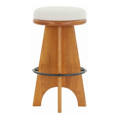 Vaughn Wood Backless Upholstered Swivel Counter Stool Vaughn Wood Backless Upholstered Swivel Counter Stool
