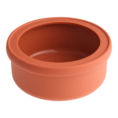 Round Coral Silicone and Glass Bakeware Storage Container Round Coral Silicone and Glass Bakeware Storage Container