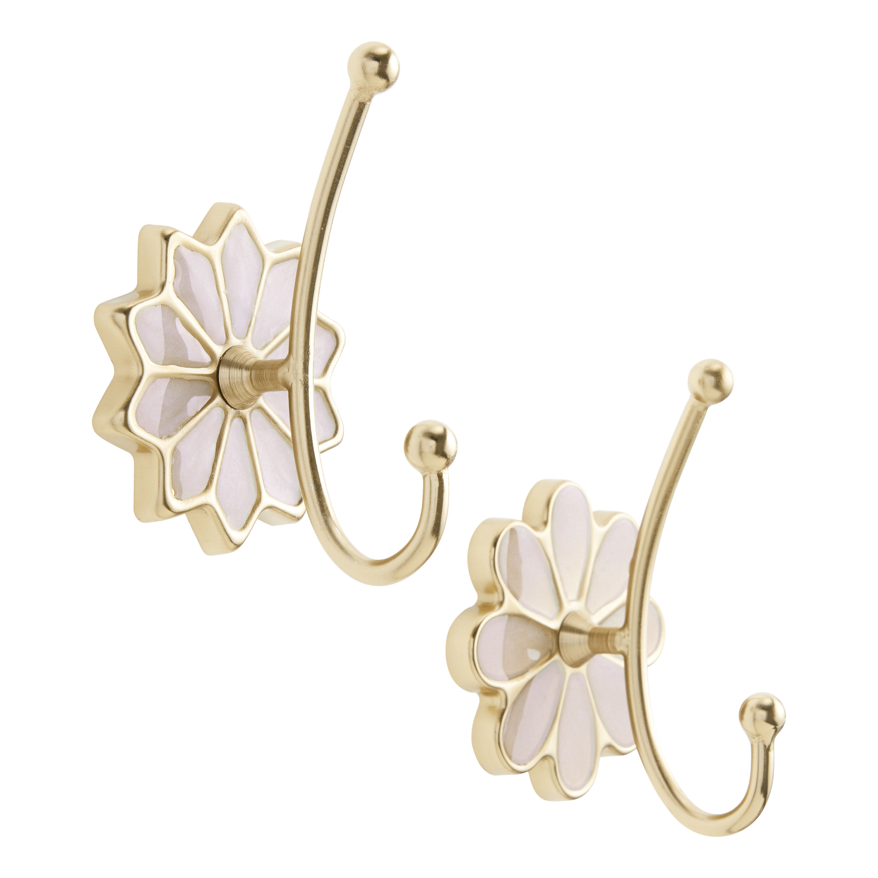 Gold And Opal Floral Double Wall Hook World Market