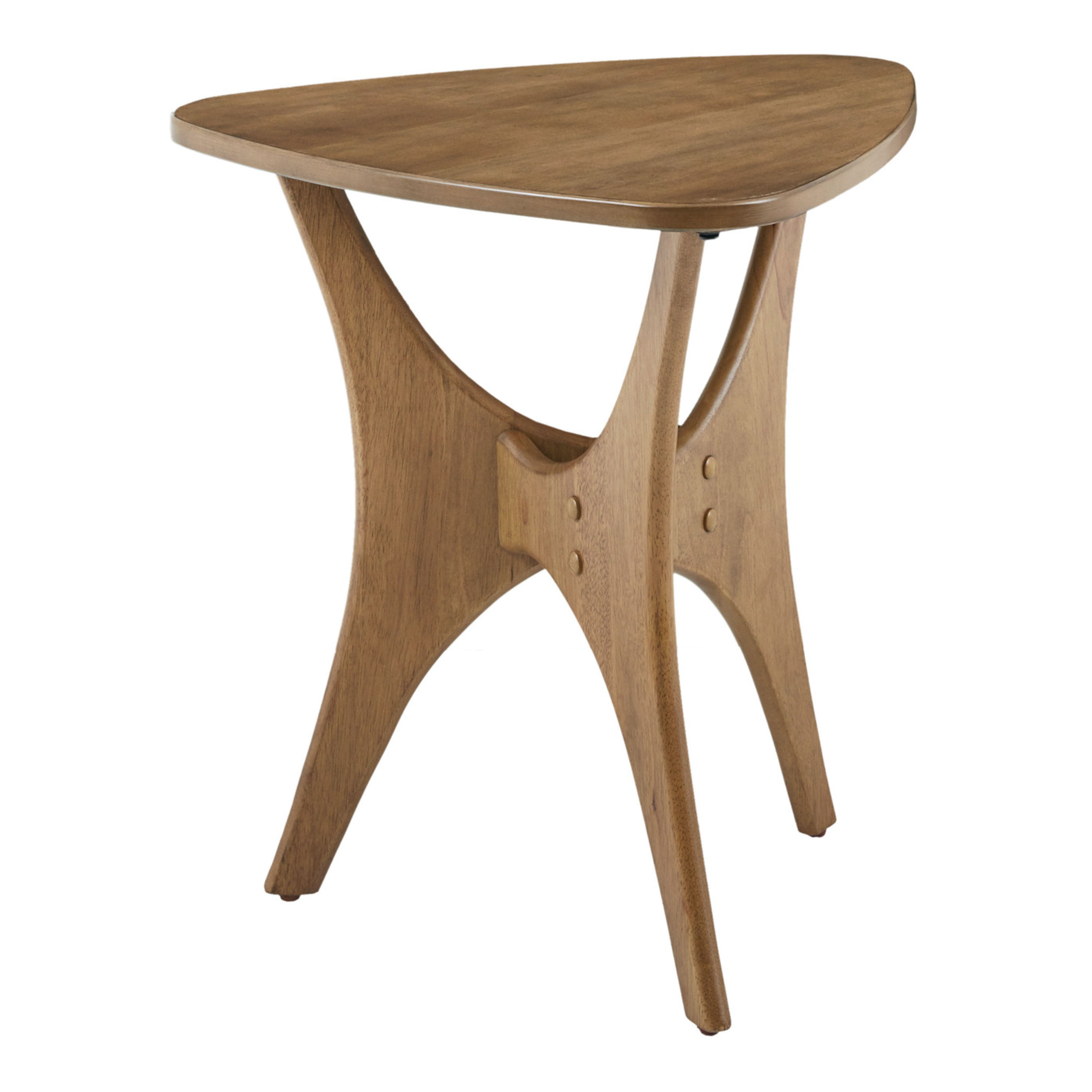 Don Triangular Light Brown Wood End Table World Market