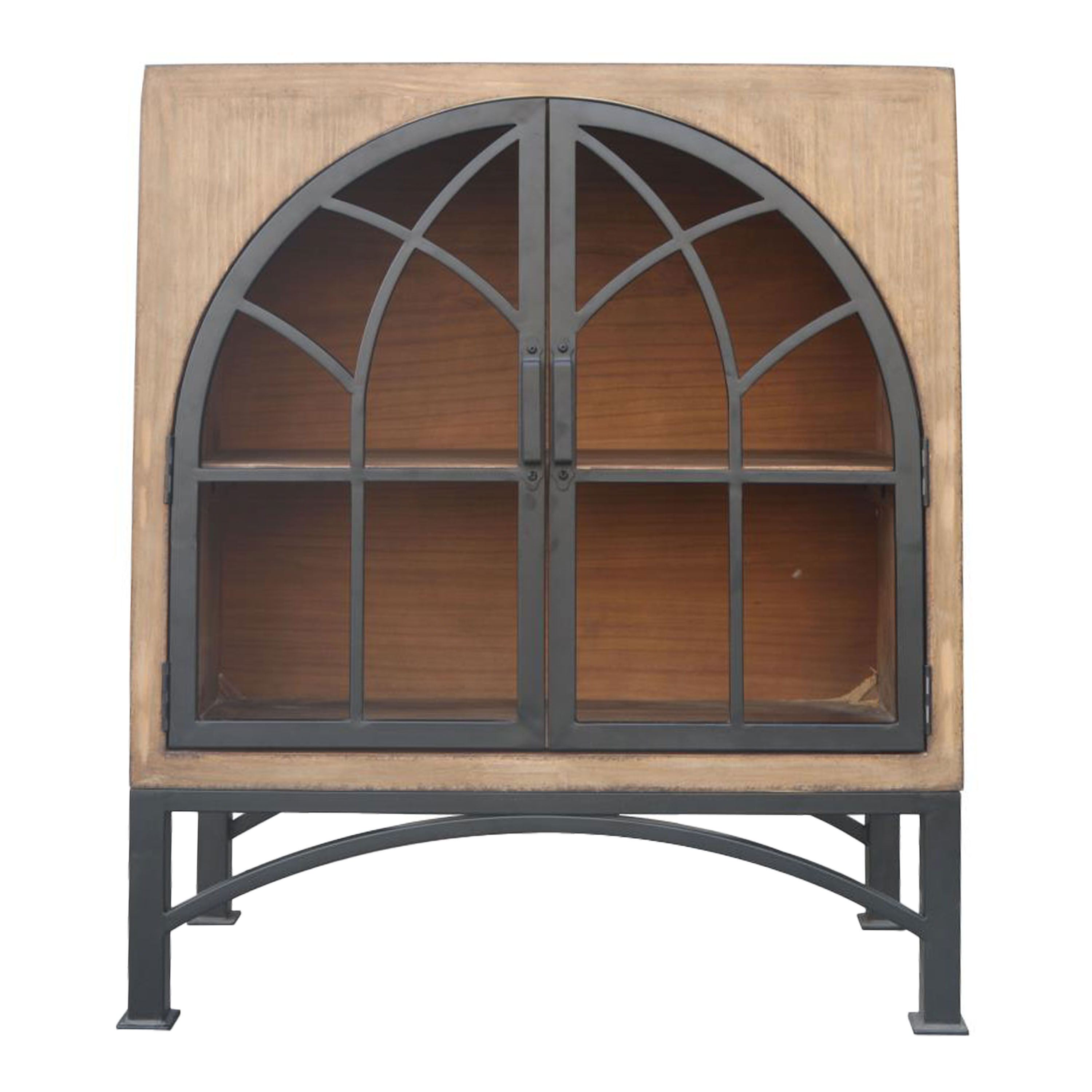 Alderman Reclaimed Pine and Iron Arched Door Storage Cabinet image number 1