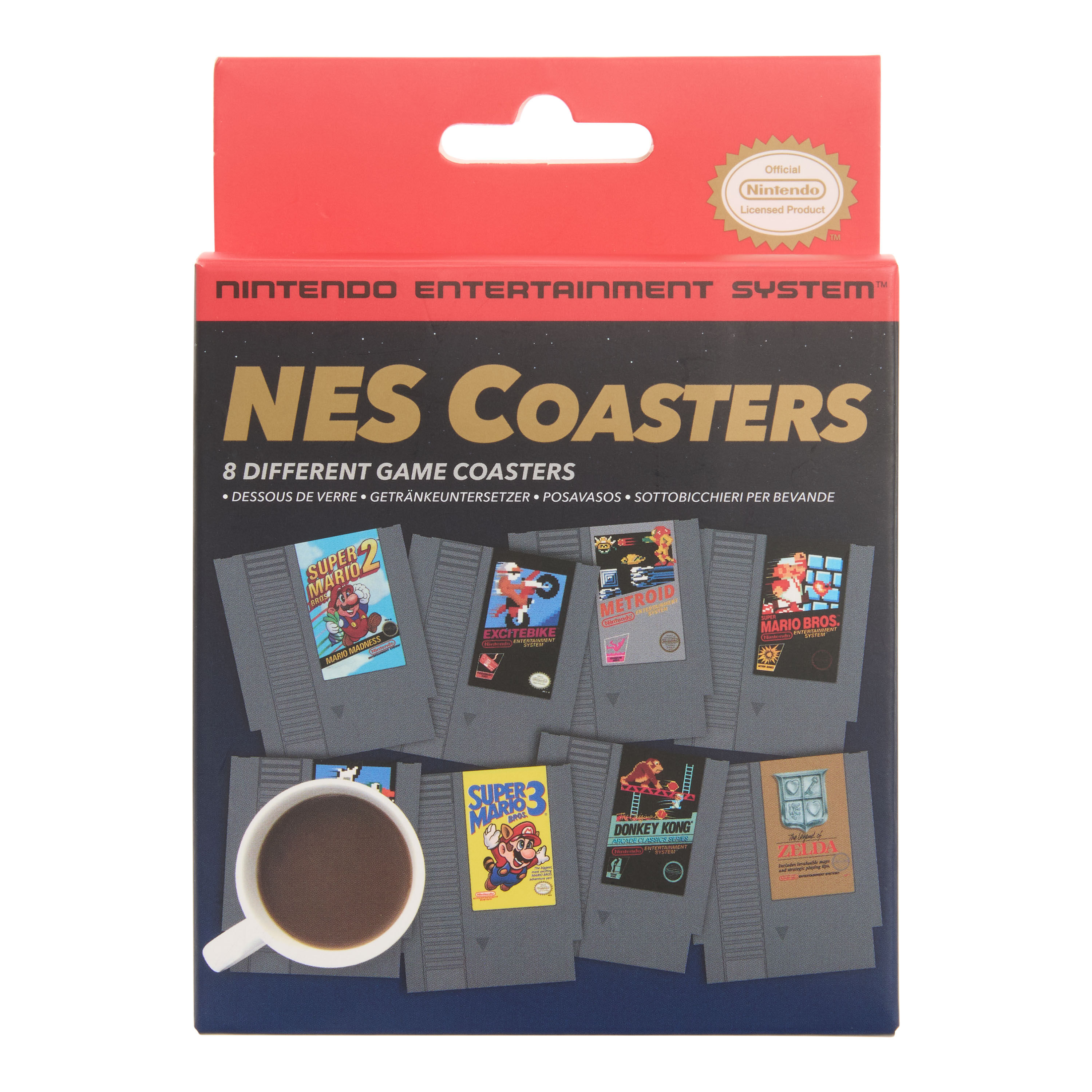 Paladone Nintendo NES Game Cartridge Coasters 8 Pack image number 1