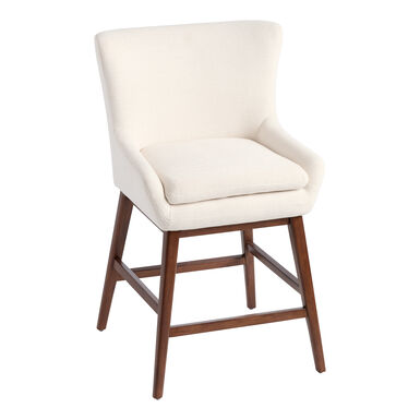 Elodie White Wingback Upholstered Counter Stool Elodie White Wingback Upholstered Counter Stool