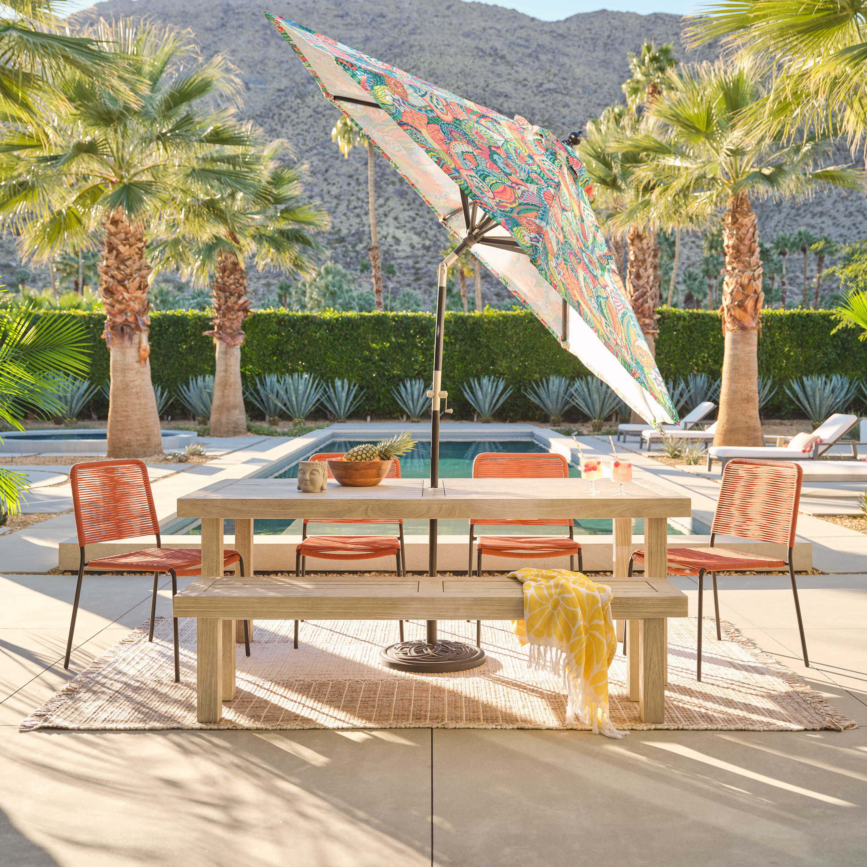Eucalyptus outdoor dining table top