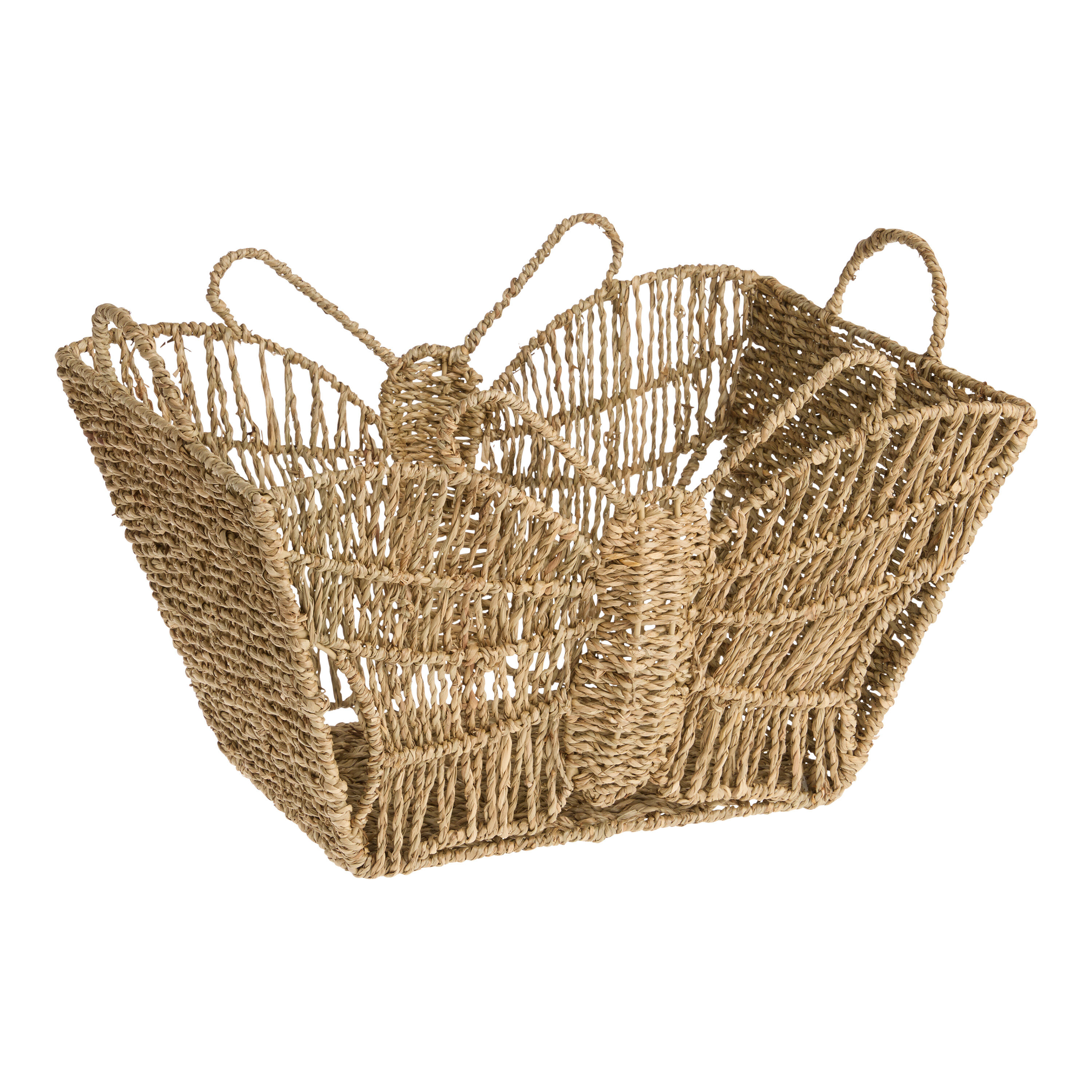 Natural Seagrass Butterfly Utility Basket image number 0