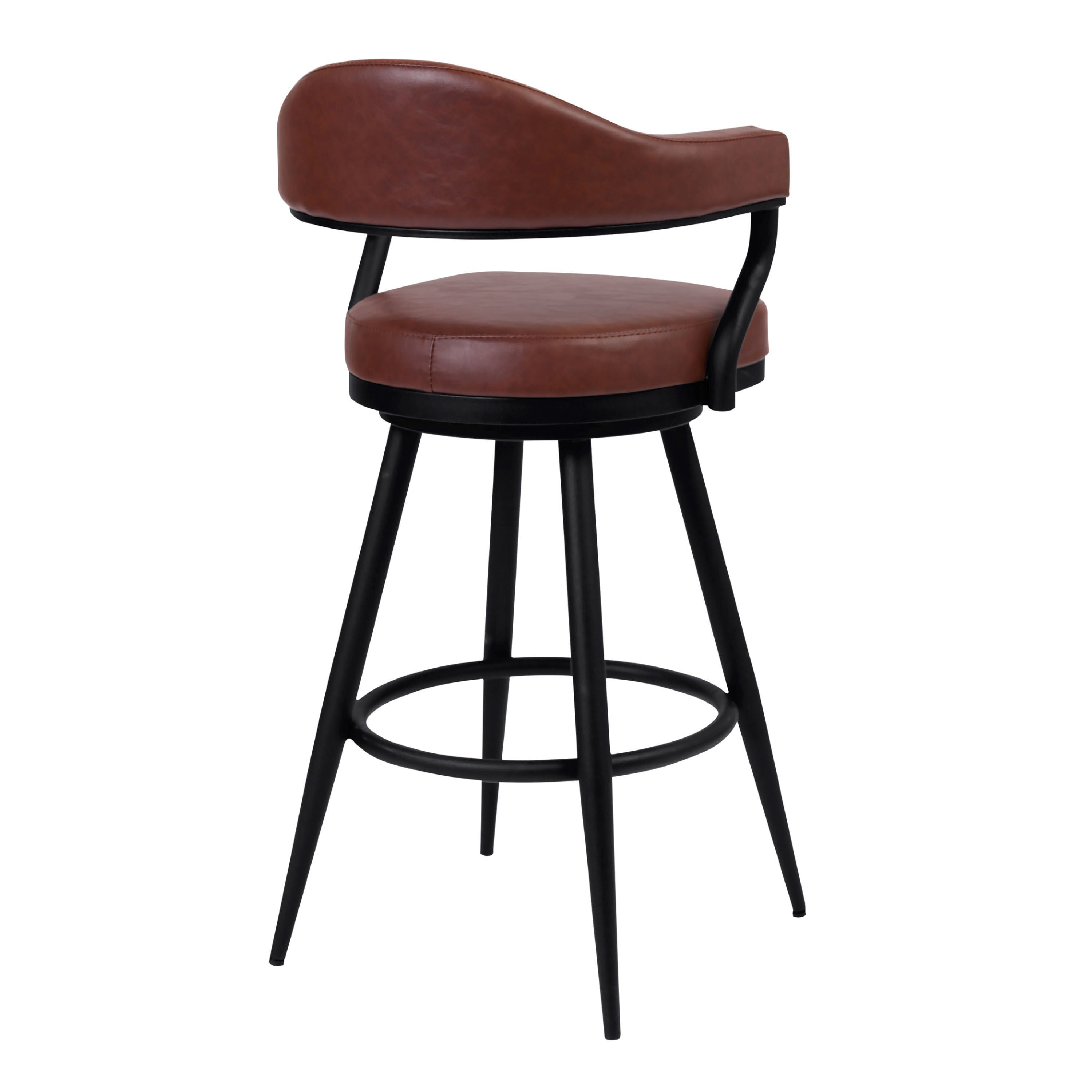 Haskell Faux Leather Upholstered Swivel Bar Stool image number 2