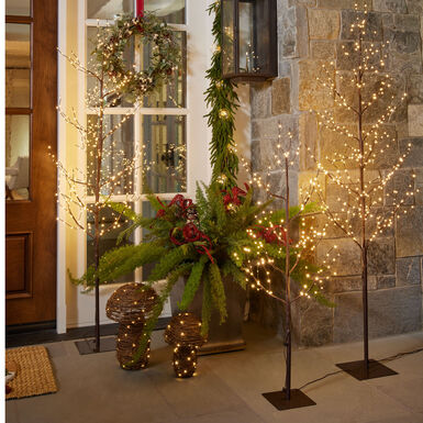 Brown Pre Lit Micro LED Electric Artificial Tree Brown Pre Lit Micro LED Electric Artificial Tree