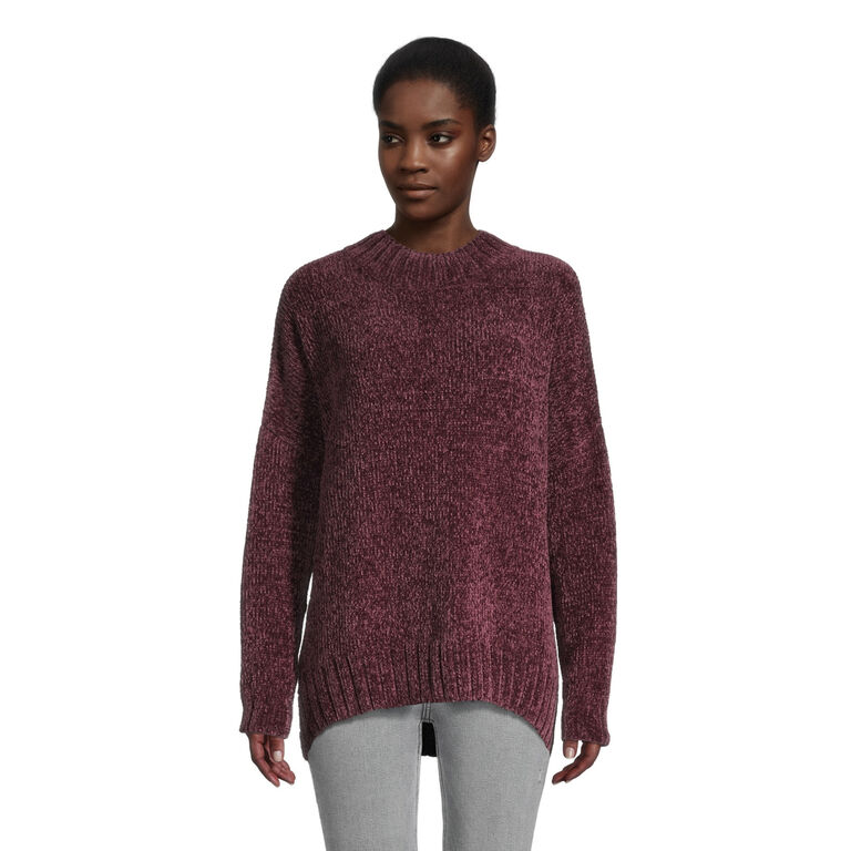 Wine Red Ribbed Chenille Sweater - World Market