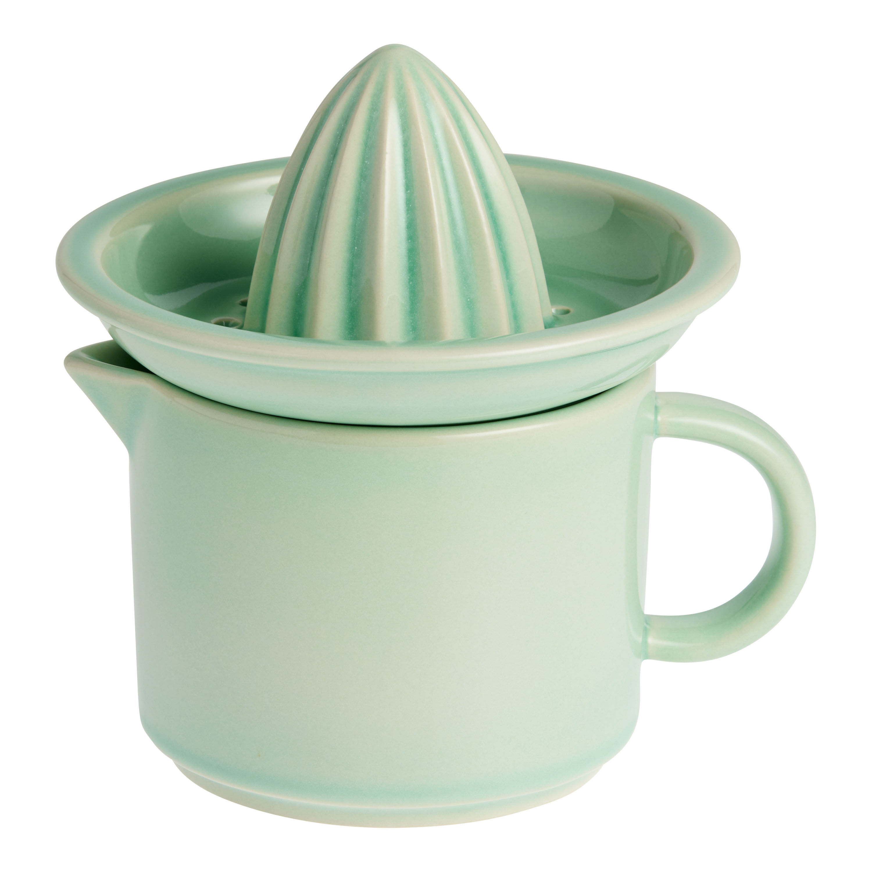 Aqua Reactive Glaze Ceramic Citrus Juicer Mug image number 0