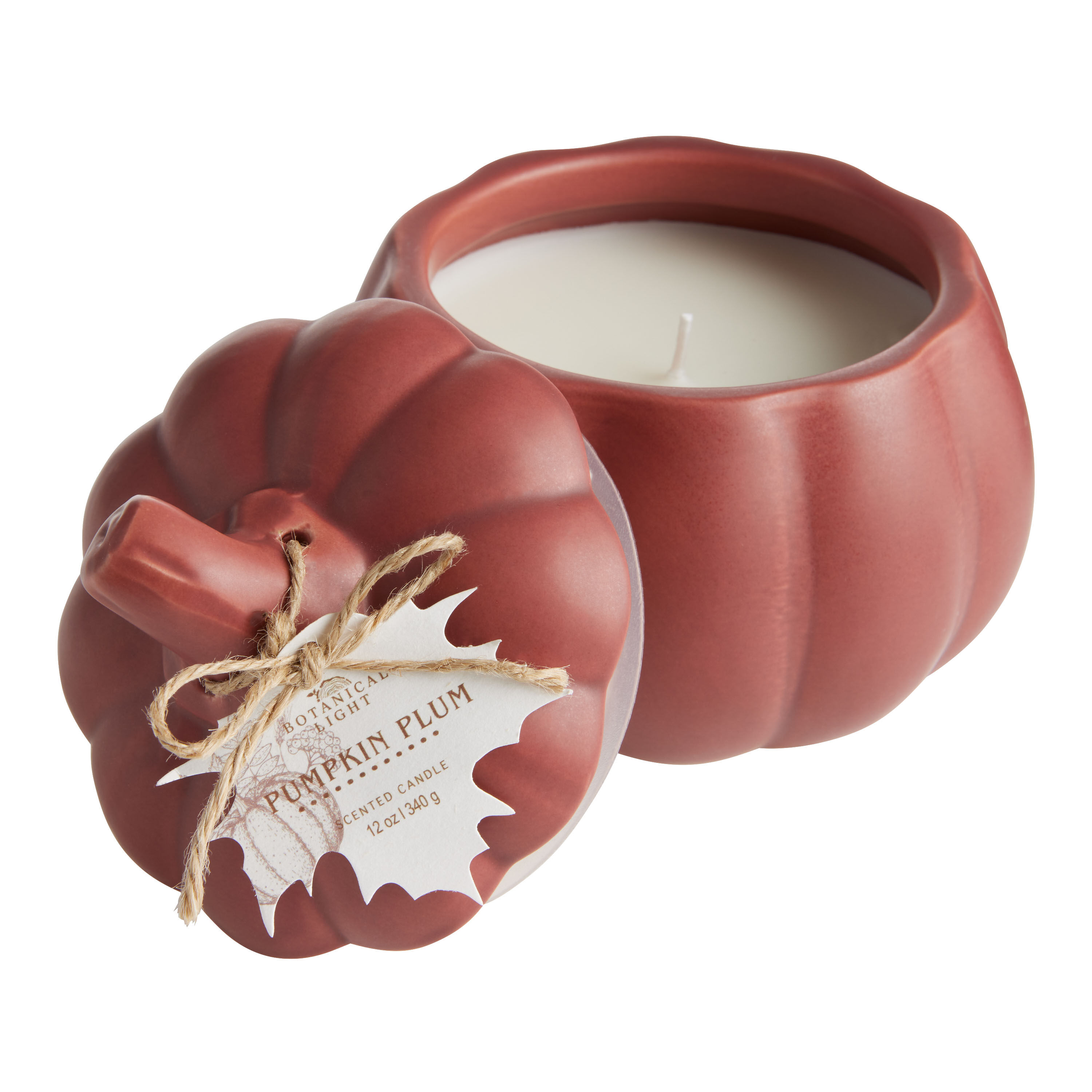 Pumpkin Plum Ceramic Pumpkin Scented Candle image number 0