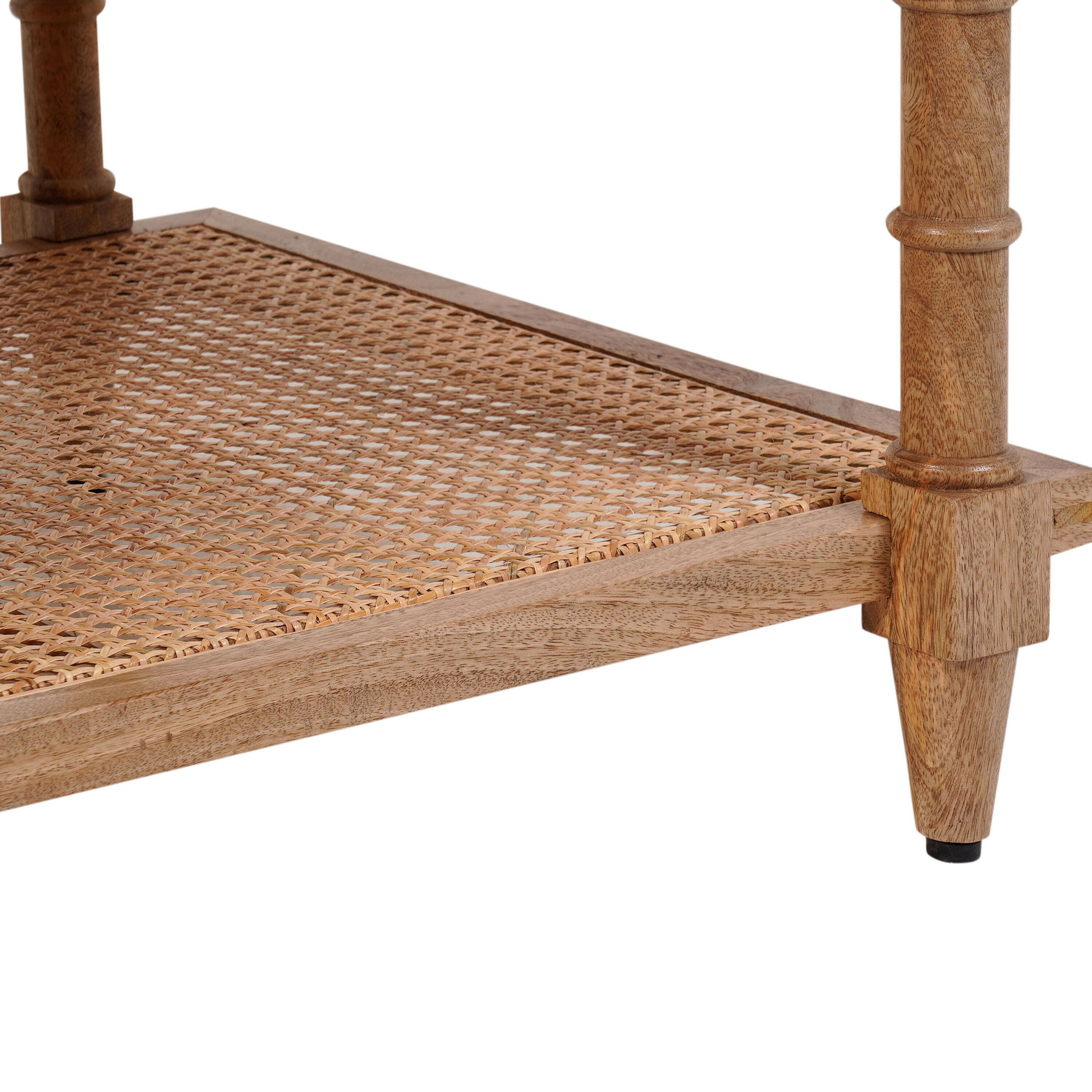 Constantine Wood and Rattan Coffee Table with Shelf image number 2