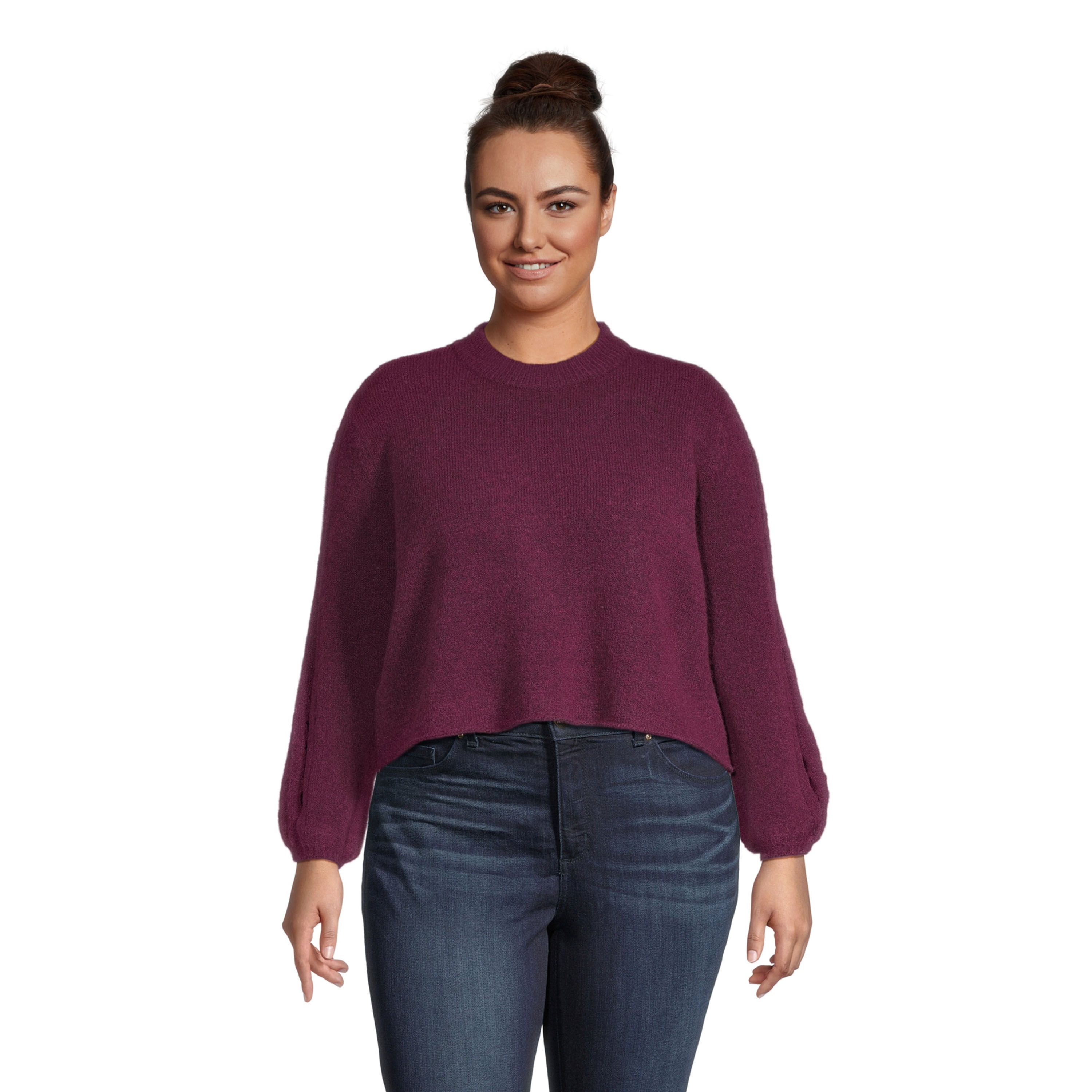 Cutout sleeve sweater sales