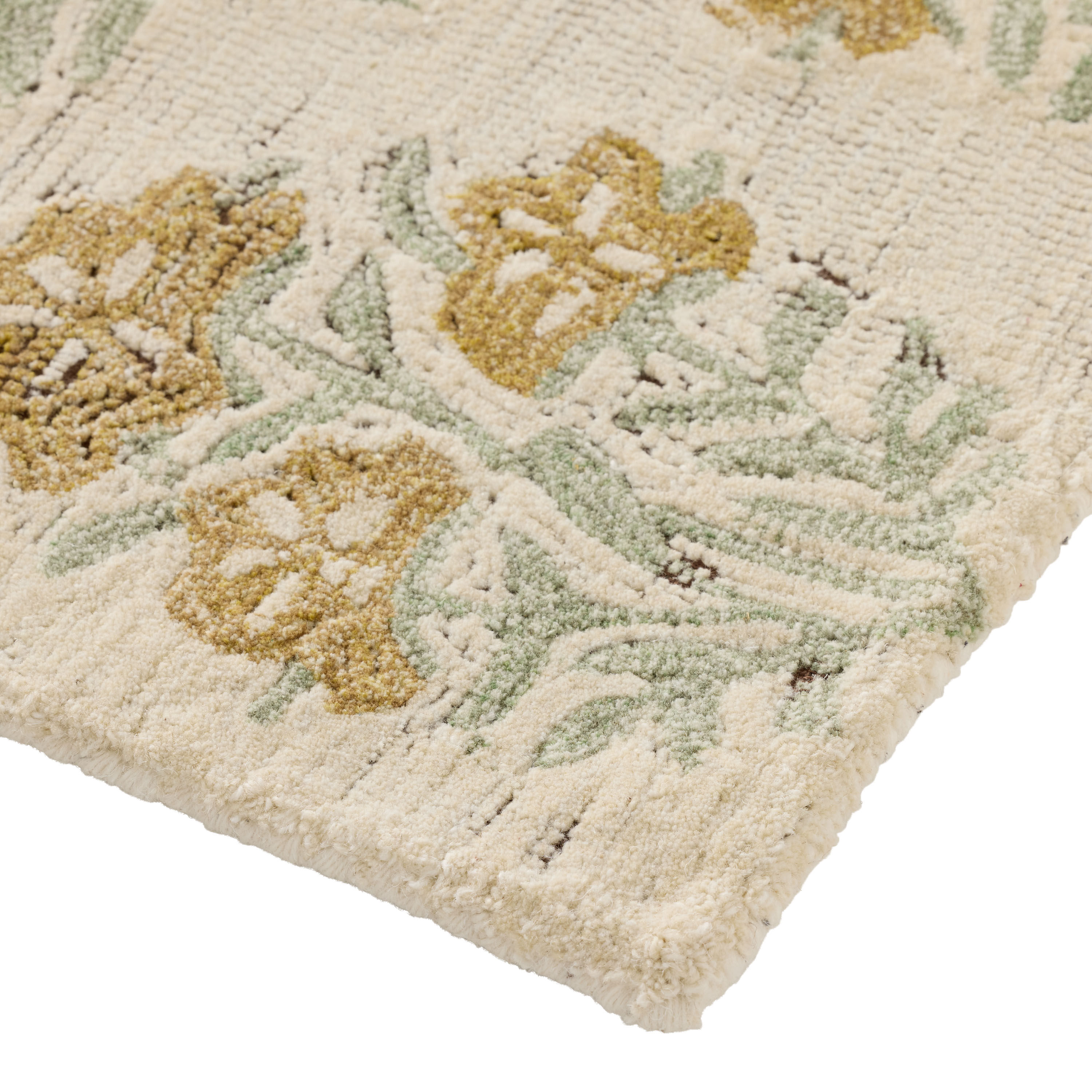 Tula Ochre and Green Floral Hand Tufted Wool Area Rug image number 4