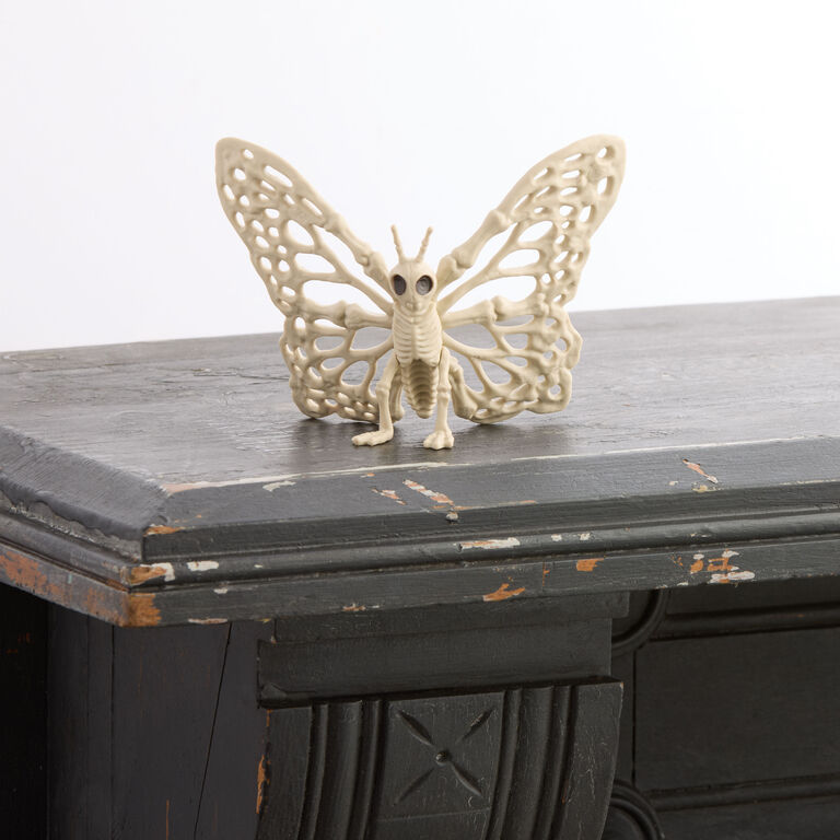 Ivory Butterfly Skeleton Halloween Decor image number 1