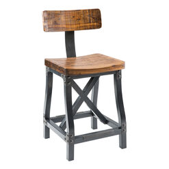 Jenn Acacia Wood Counter Stool with Removable Back