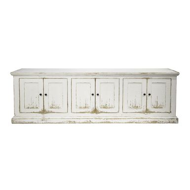 Coburg Antique White Reclaimed Pine 6 Door Storage Cabinet Coburg Antique White Reclaimed Pine 6 Door Storage Cabinet