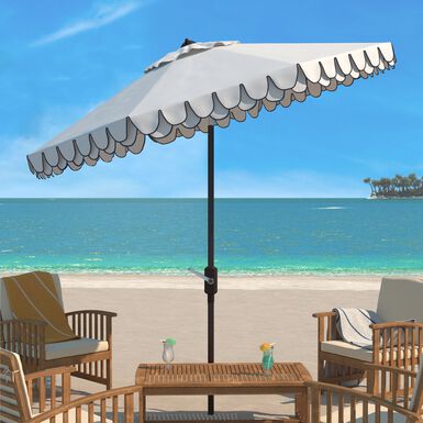 Double Scalloped 9 Foot Tilting Patio Umbrella Double Scalloped 9 Foot Tilting Patio Umbrella