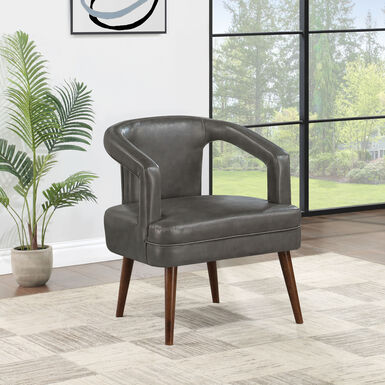 Kennett Faux Leather Open Back Modern Upholstered Chair Kennett Faux Leather Open Back Modern Upholstered Chair