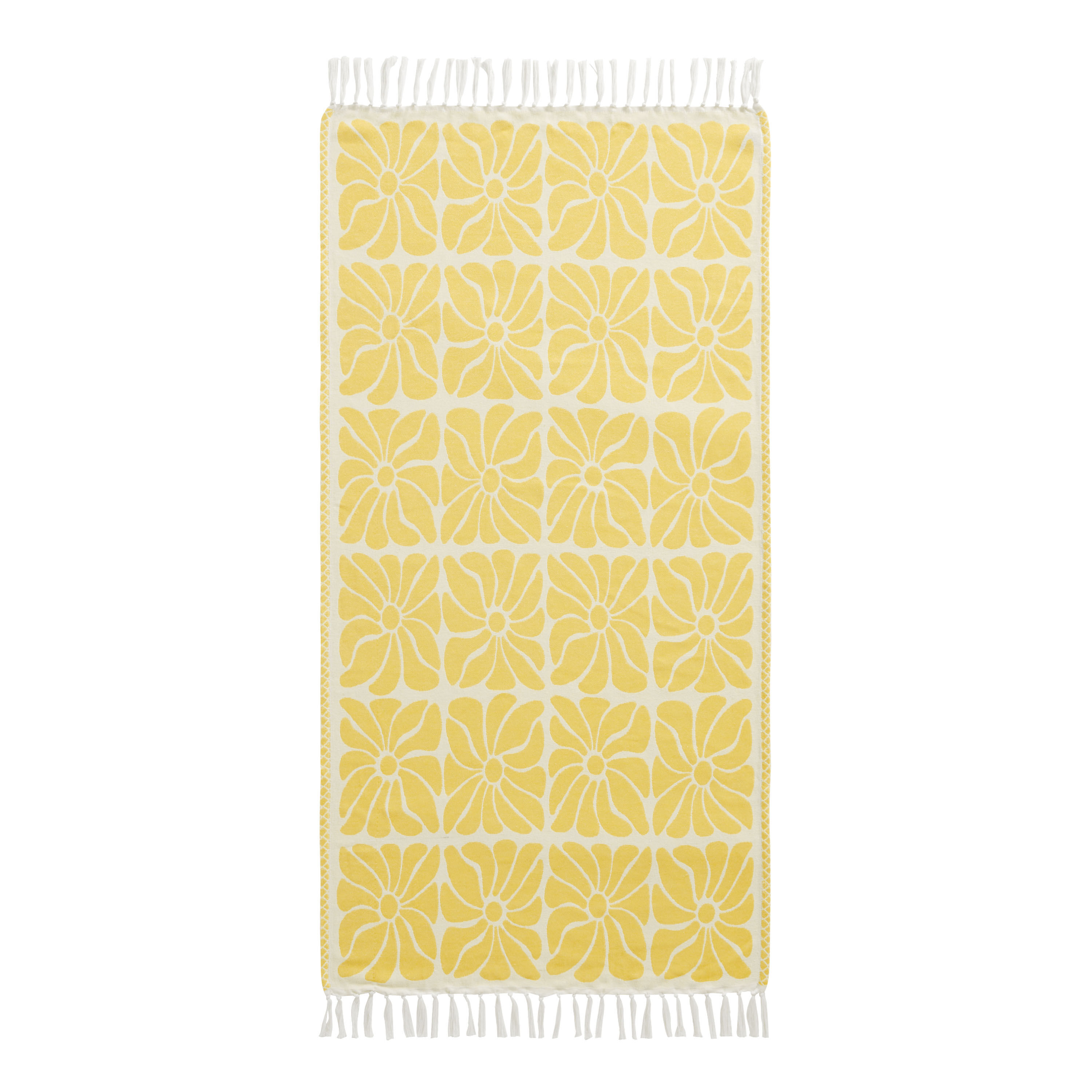 Shona Mustard Floral Tile Beach Towel World Market