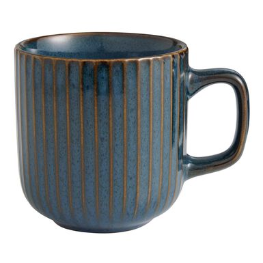 Blue Reactive Glaze Ribbed Ceramic Mug Set Of 2 Blue Reactive Glaze Ribbed Ceramic Mug Set Of 2