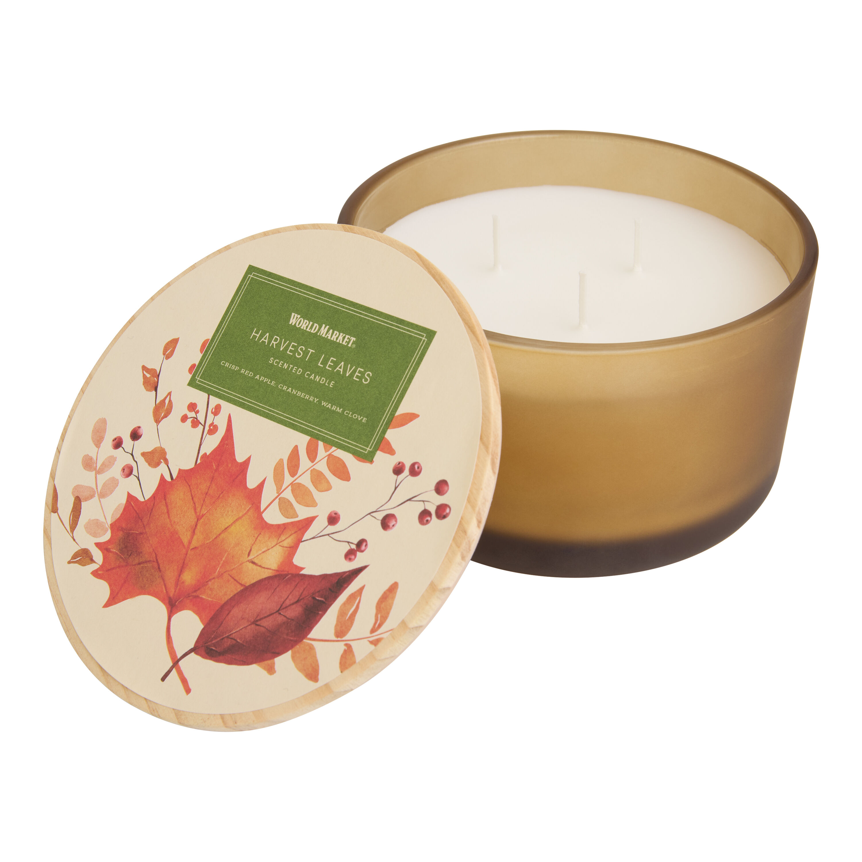 Autumn Grove Harvest Leaves 3 Wick Scented Candle image number 0