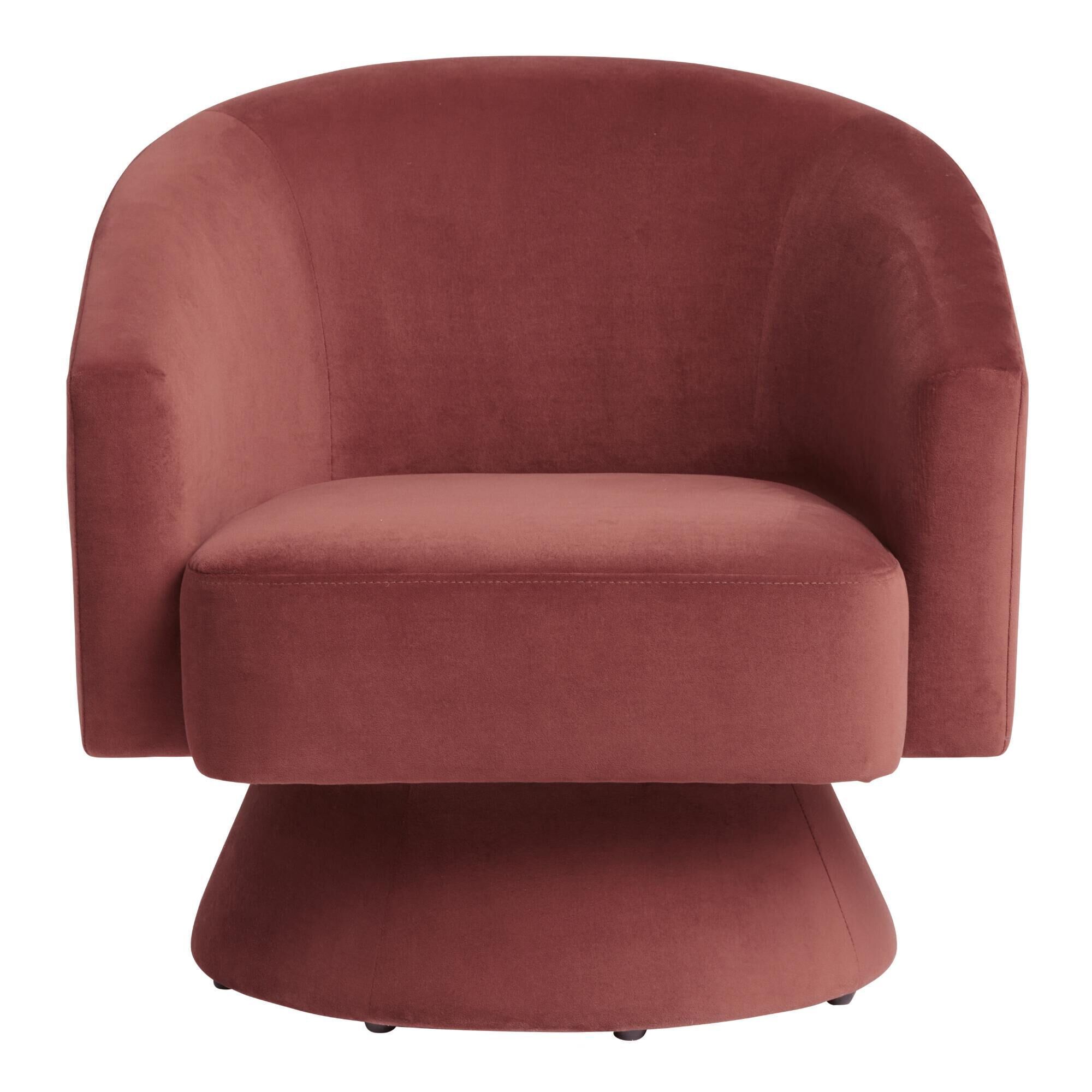 Abbey Velvet Upholstered Swivel Chair World Market