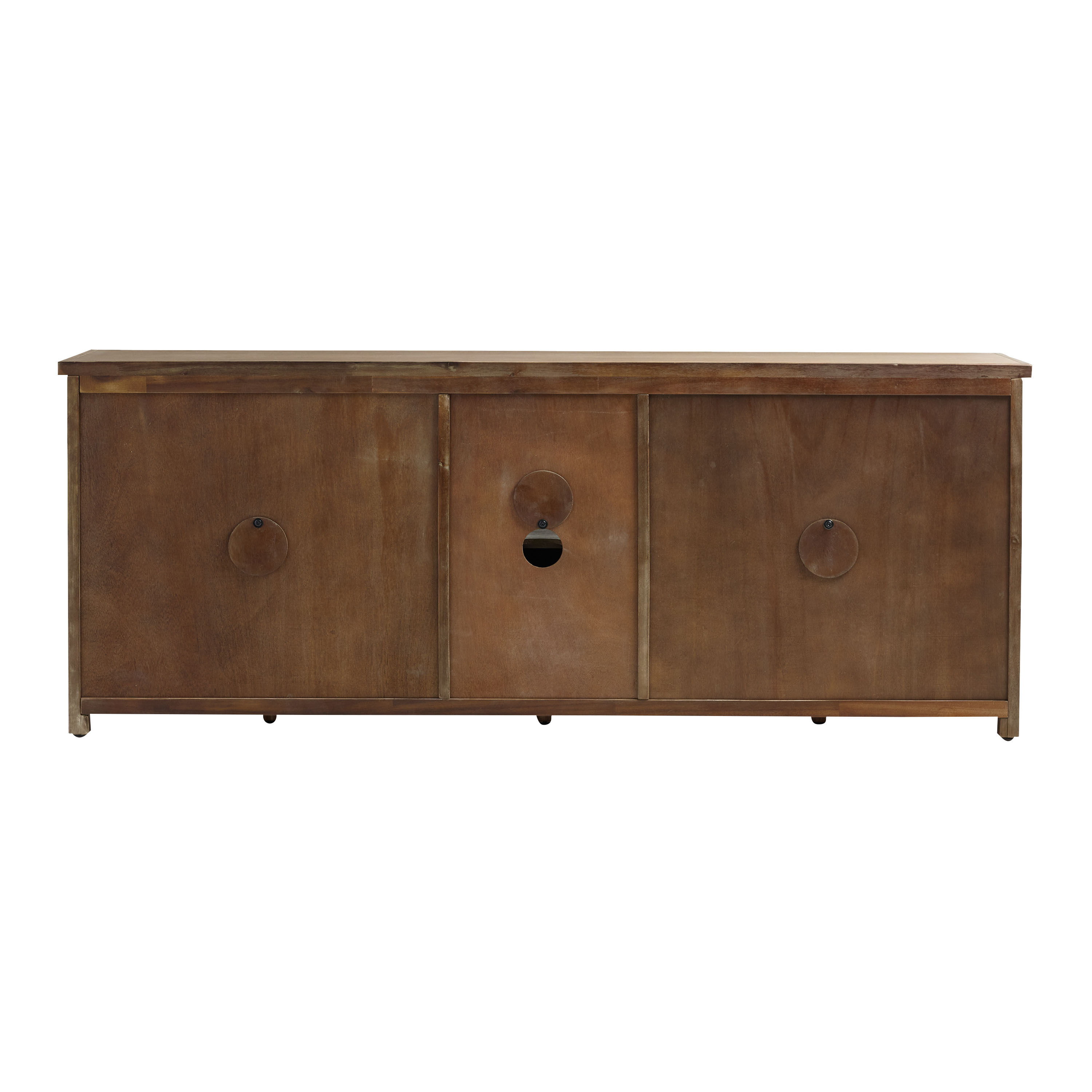 Langley Large Aged Latte Wood And Metal Storage Cabinet image number 3