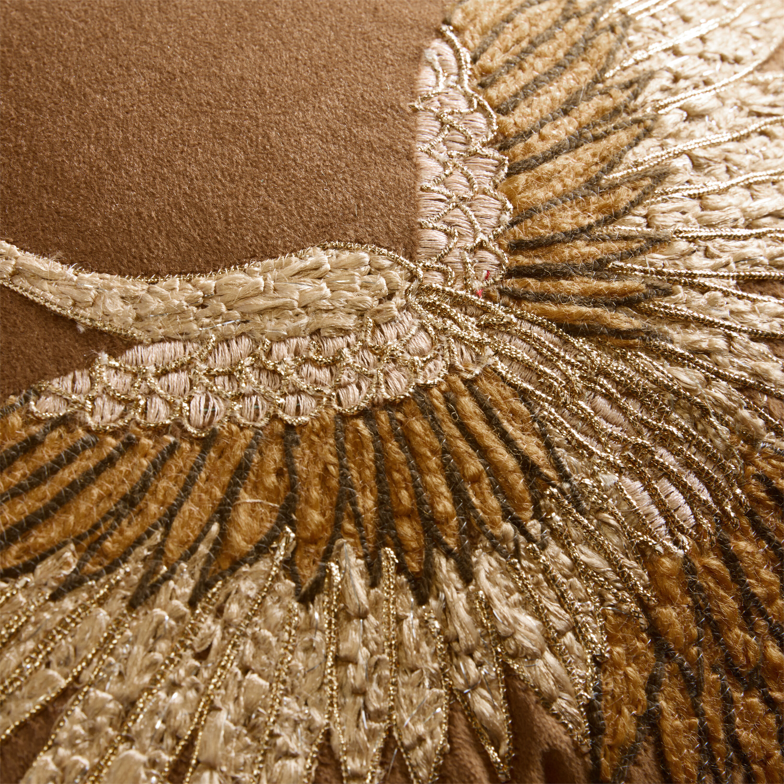 Round Copper Velvet Crane Throw Pillow World Market