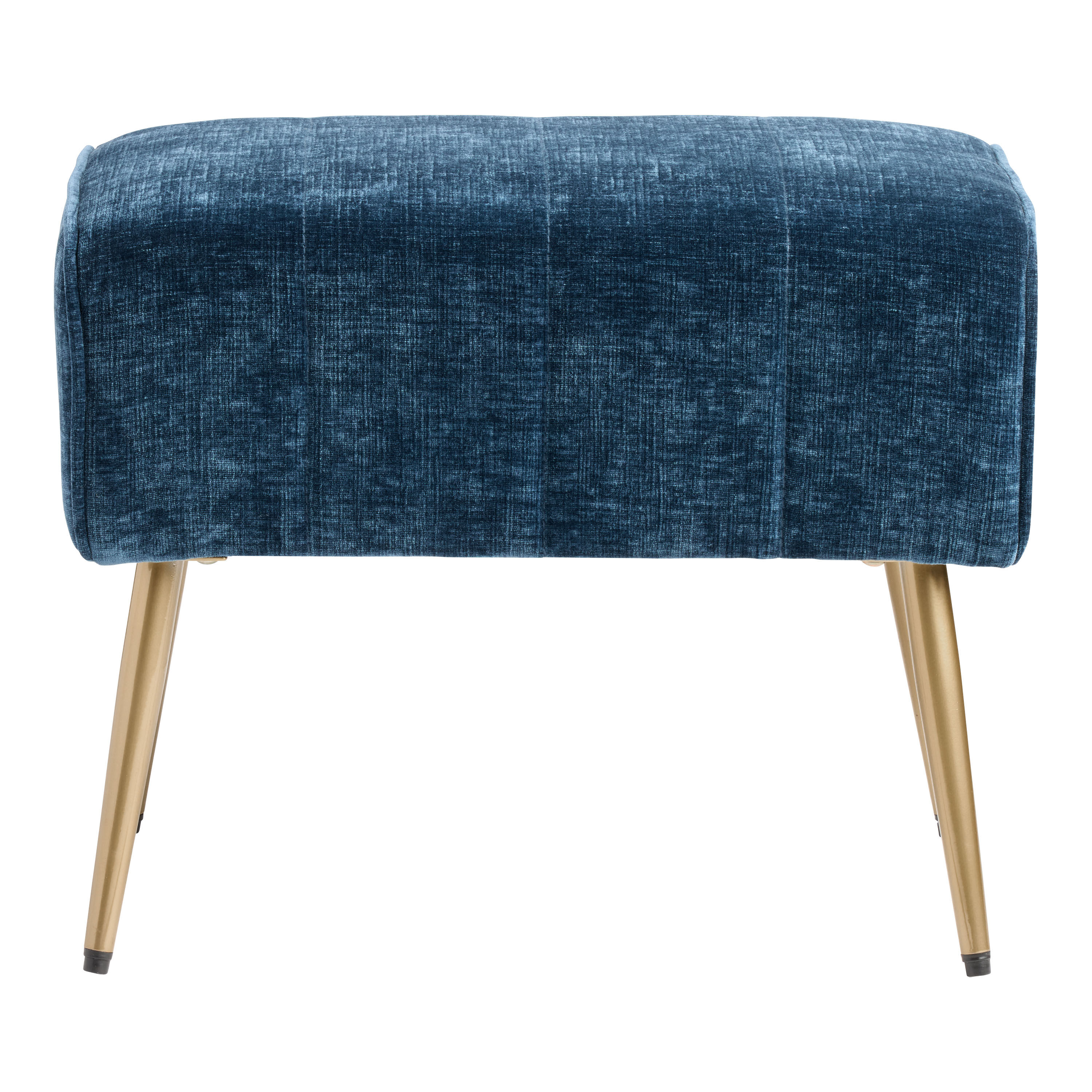 Orella Blue Crushed Velvet Tufted Chair and Ottoman Set image number 6