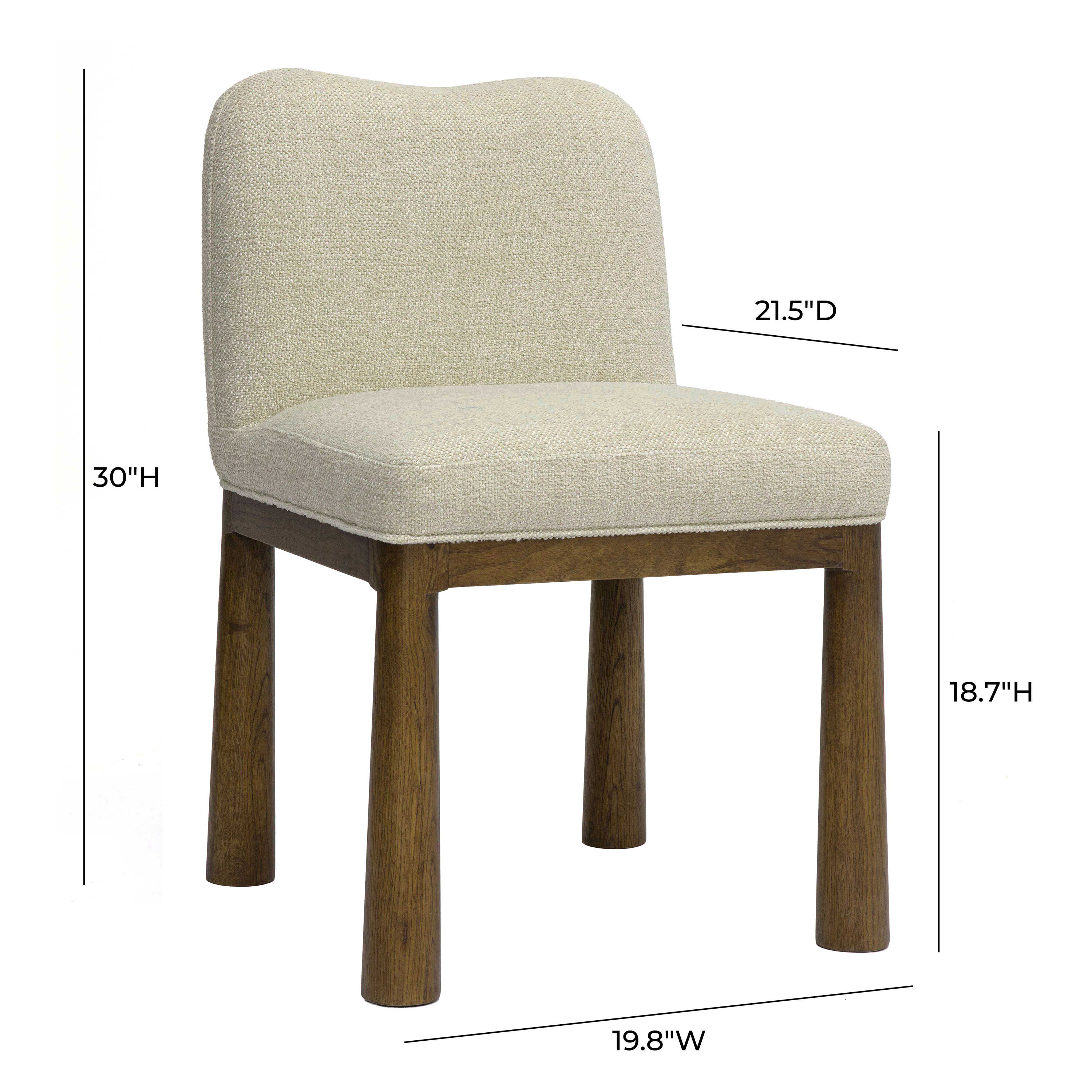 Omara Oak Wood Curved Back Upholstered Dining Chair image number 5