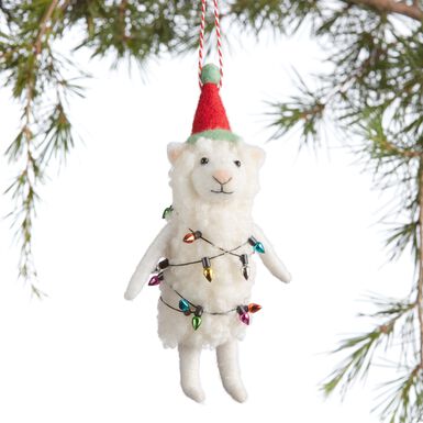 Wool Festive Sheep Ornament Wool Festive Sheep Ornament