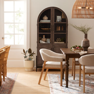 Amira Wood and Metal Arch Display Cabinet Amira Wood and Metal Arch Display Cabinet