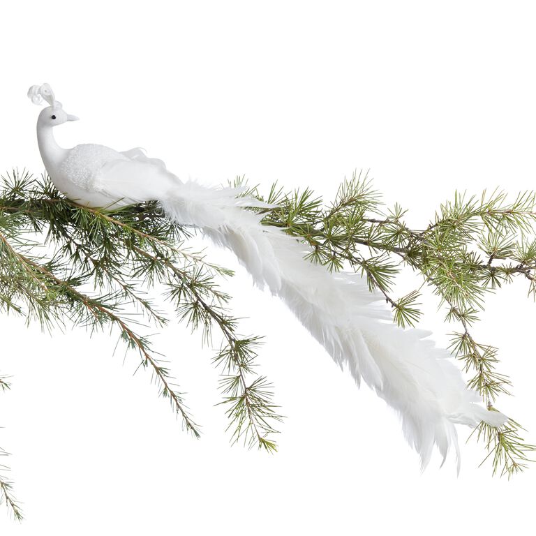 Christmas Faux Peacock Ornaments, Chic White Blue Long Tail Feather Peacock  Ornaments, Wedding Christmas Tree Ornament, Peacock Christmas Ornaments