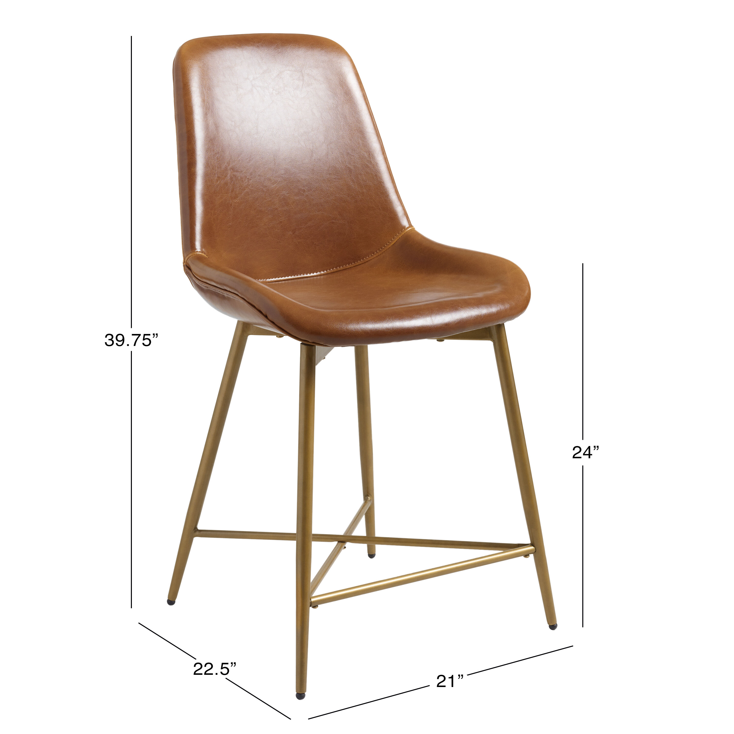 Bi cast leather shop molded tyler barstool