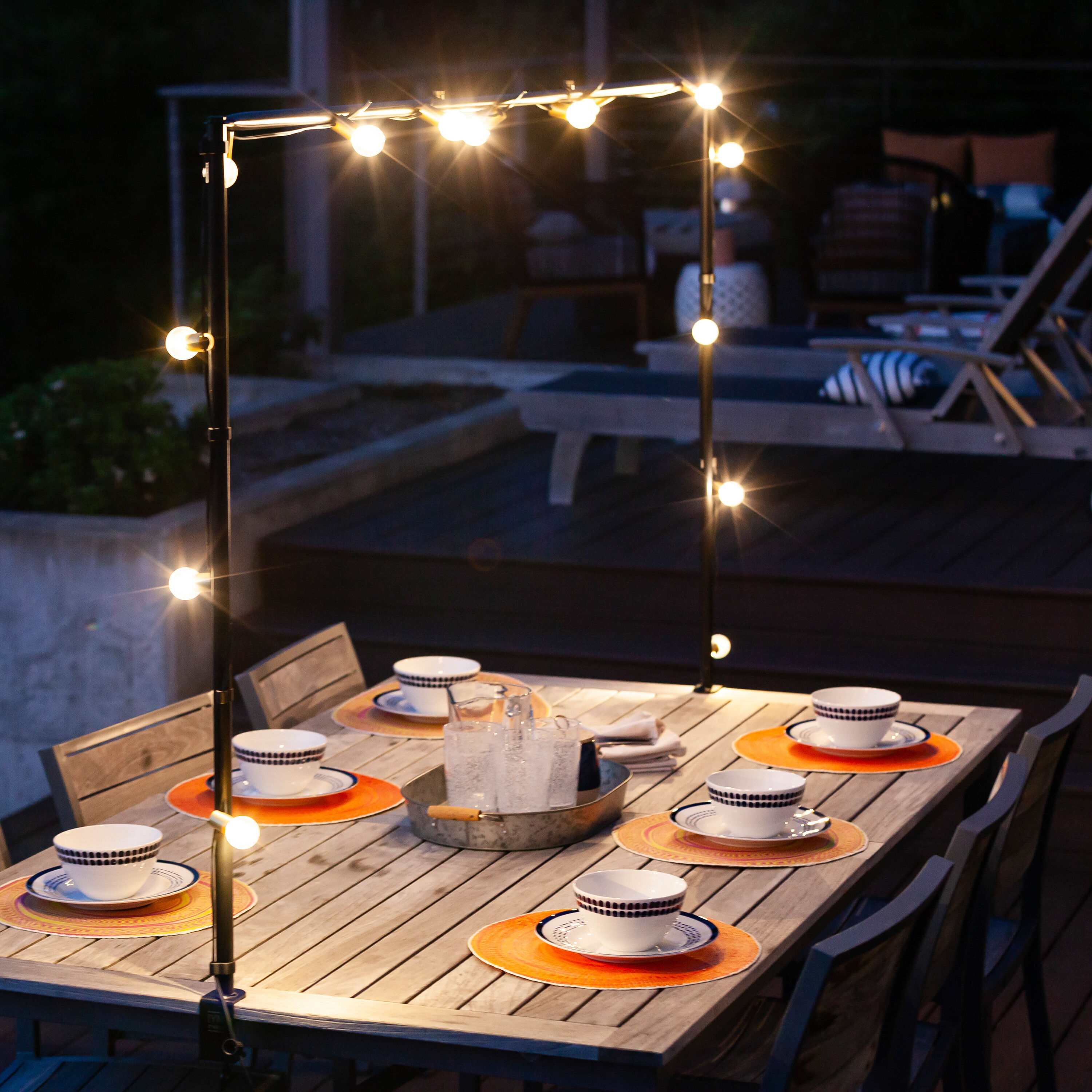 Black Steel String Light Table Frame by World Market