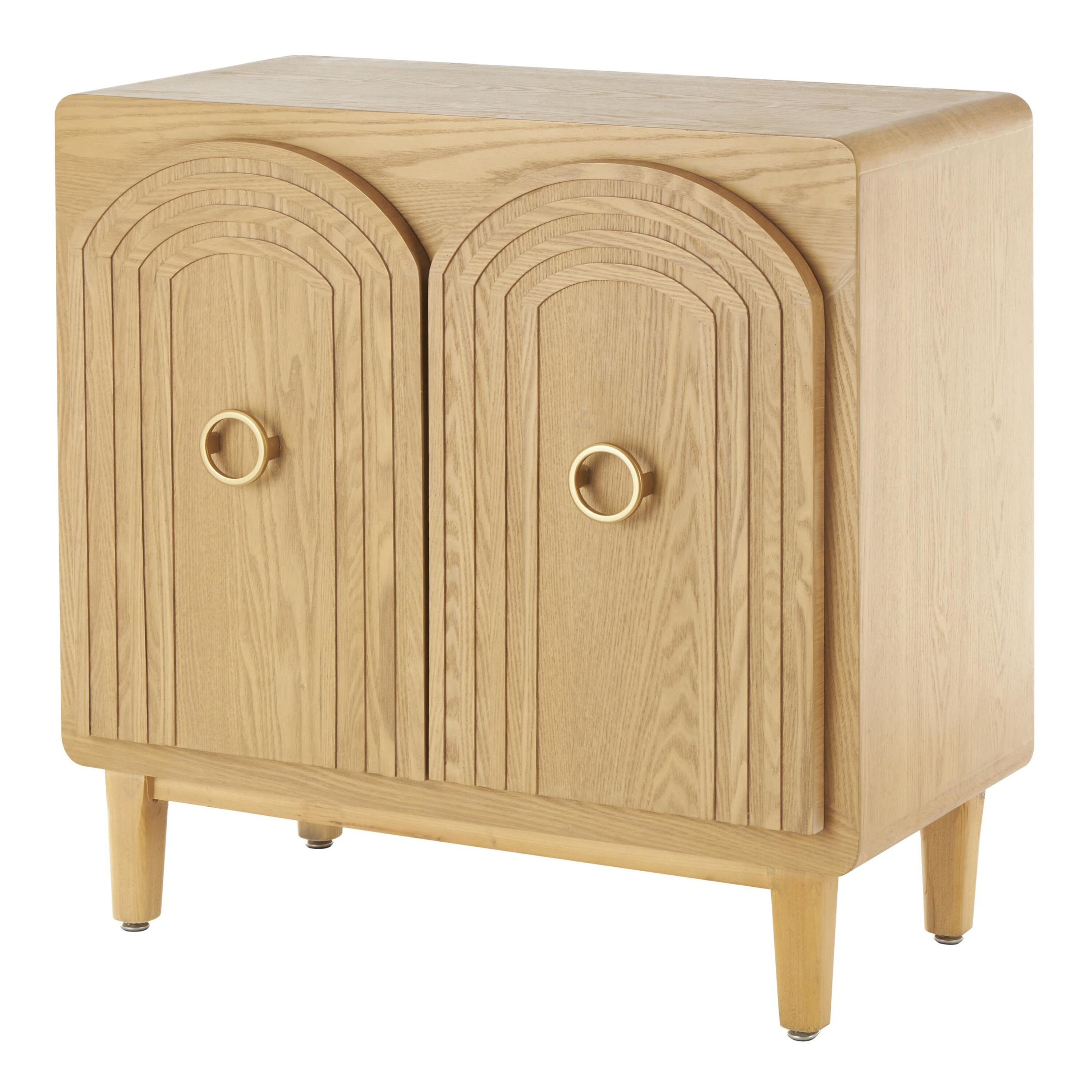 Ellya Natural Wood Carved Arches Art Deco Storage Cabinet Ellya Natural Wood Carved Arches Art Deco Storage Cabinet