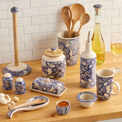 Tunis White and Blue Ceramic Pinch Bowl