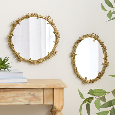 Oval Antique Gold Vintage Botanical Mirror Oval Antique Gold Vintage Botanical Mirror