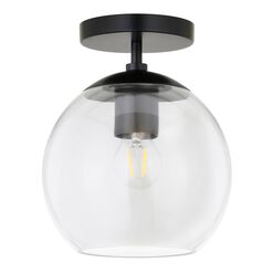 Patti Clear Glass Globe Semi Flush Mount Ceiling Light