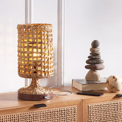 Gaia Water Hyacinth Accent Lamp with USB Port