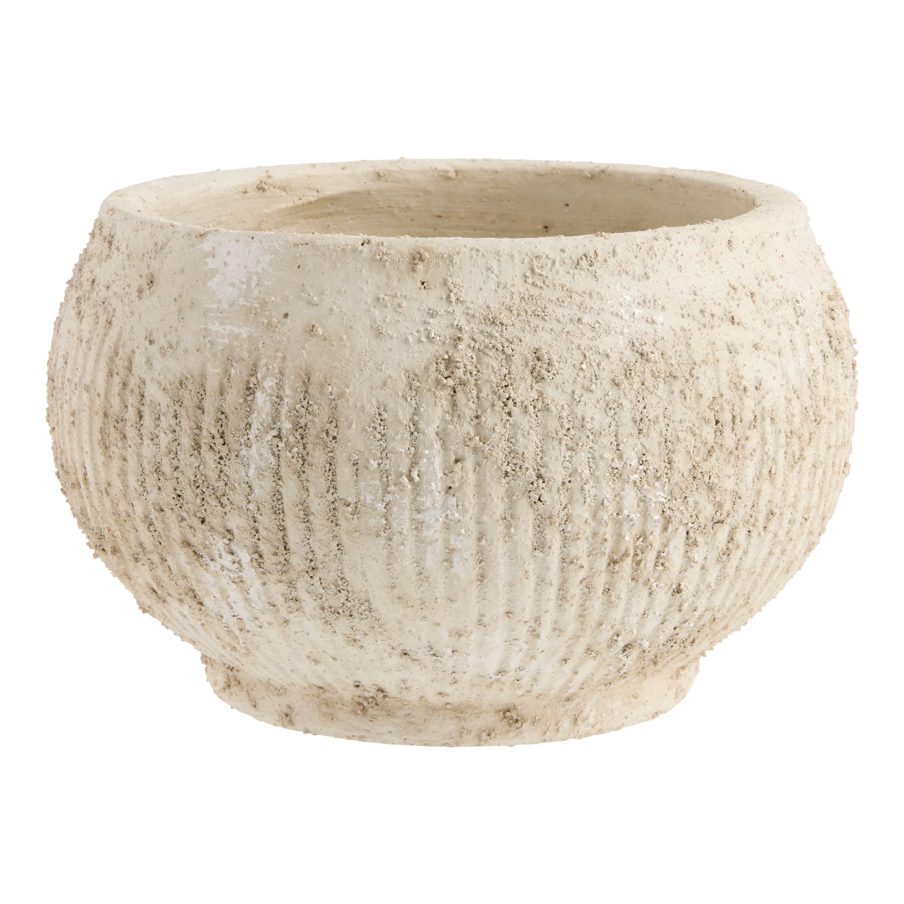 Shannon Ivory Paper Mache Ribbed Planter Collection image number 1