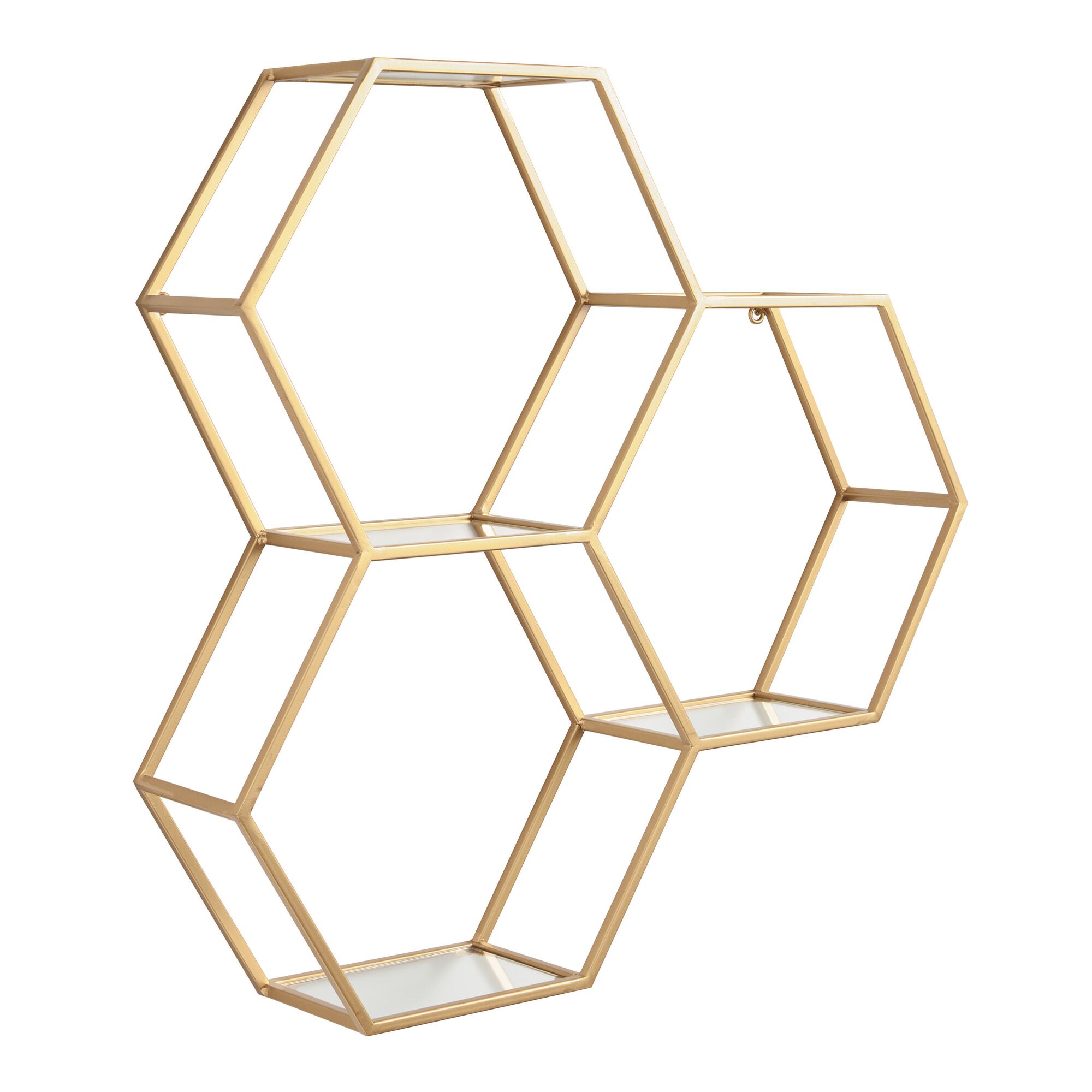 Gold and Glass Honeycomb Wall Shelf - World Market