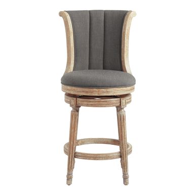 Linen Channel Back Swivel Counter Stool Linen Channel Back Swivel Counter Stool