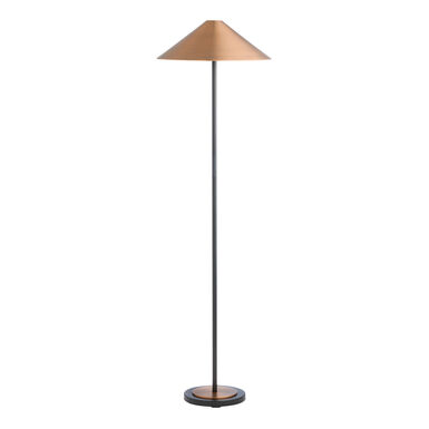 Kendall Black and Bronze Metal Empire Shade Floor Lamp Kendall Black and Bronze Metal Empire Shade Floor Lamp