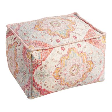 Rectangular Vintage Rug Print Pouf Rectangular Vintage Rug Print Pouf