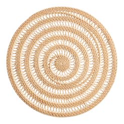 Round Natural Rattan Spiral Woven Placemat