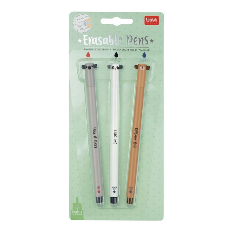 Legami Bear Erasable Gel Pens 3 Pack - World Market