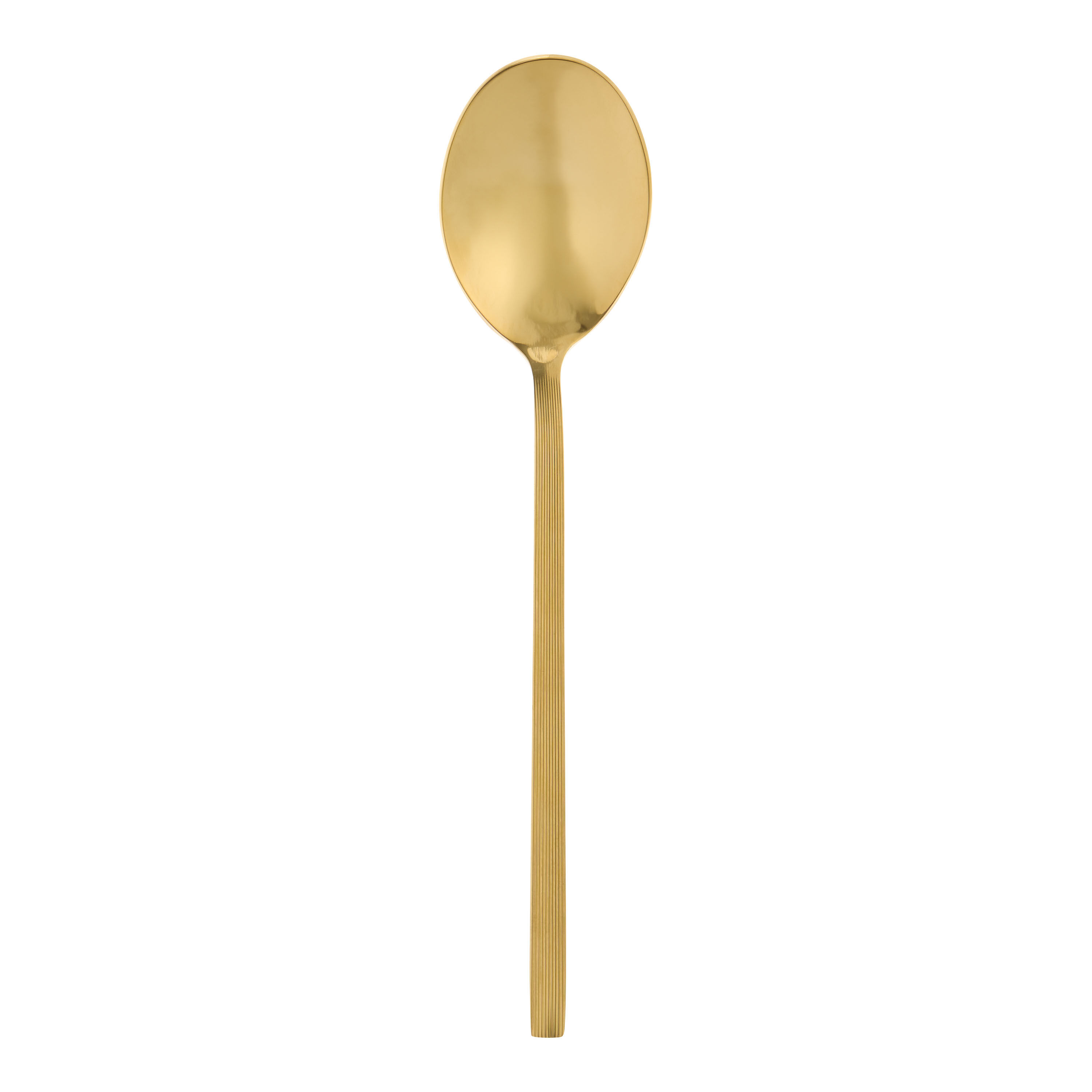 Solstice Gold Ribbed Soup Spoon Set of 2